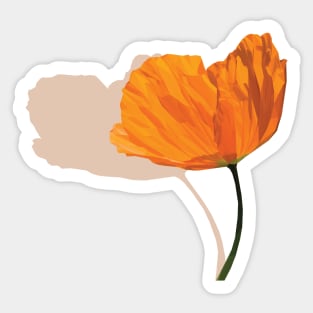 Low Poly Orange Poppy Sticker